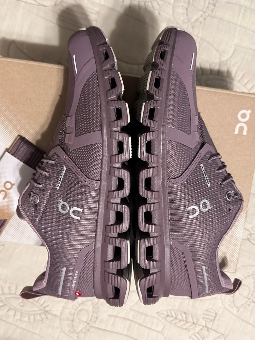 On Running Cloud 6 Waterproof Sneakers Gobi/Gobi Purple Women’s 8.5 NIB - Picture 5 of 12